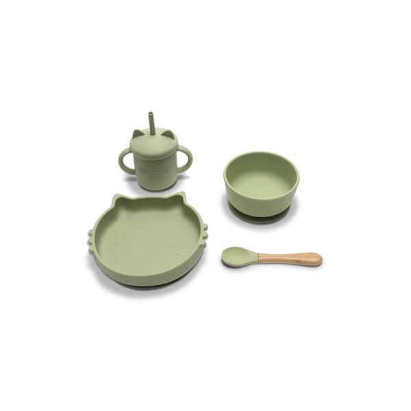 Lorelli Set of 4 Silicone Feeding Set - Natural Fresh Green