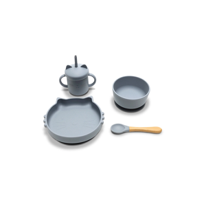 Lorelli Set of 4 Silicone Feeding Set - Natural Grey