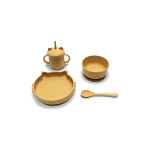 Lorelli Set of 4 Silicone Feeding Set - Natural Yellow