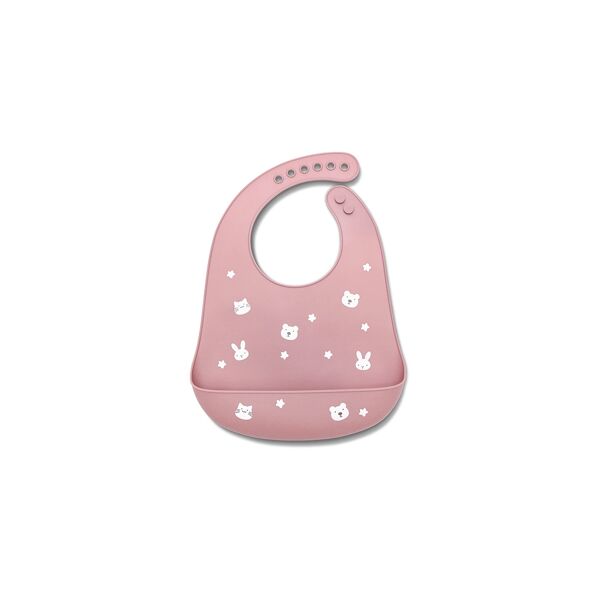 Lorelli Silicone Bib - Natural Deep Pink