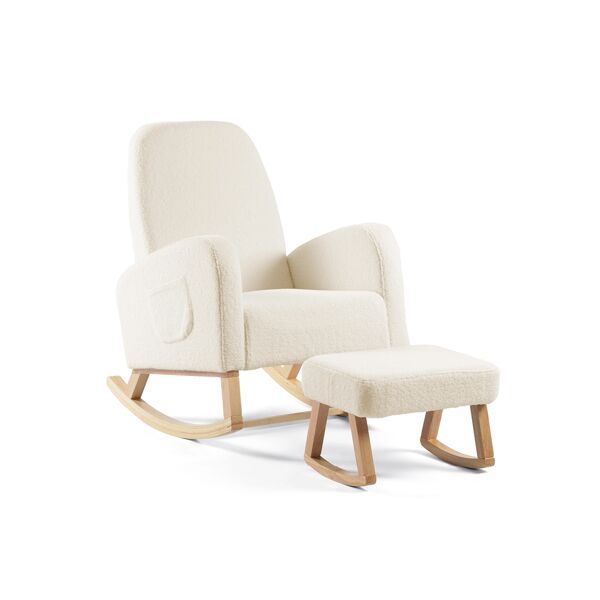 Amana Aura Nursing Chair & Stool - Dune/Natural