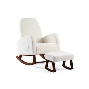 Amana Aura Nursing Chair & Stool - Snow White/Darkwood