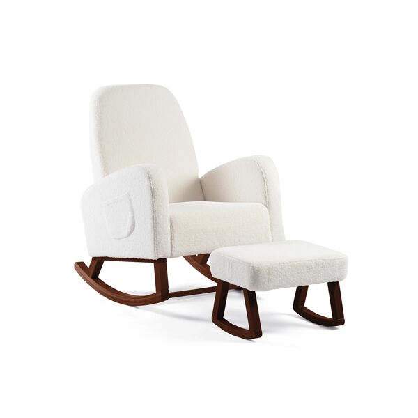 Amana Aura Nursing Chair & Stool - Snow White/Darkwood