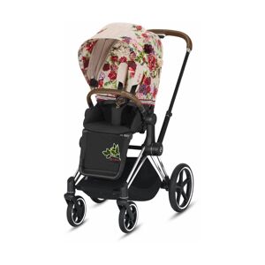 Cybex Priam Spring Blossom Chassis Stroller - Chrome Black/Beige