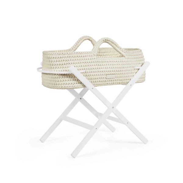 Ickle Bubba Nova Moses Basket & Stand - Cloud / White