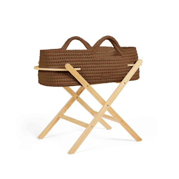 Ickle Bubba Nova Moses Basket & Stand - Mocha / Pine