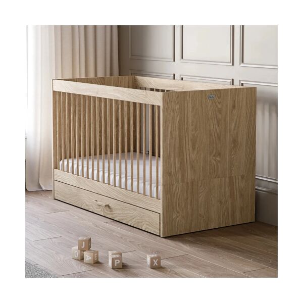 Silver Cross Geneva Convertible Cot Bed with Drawer - Oak